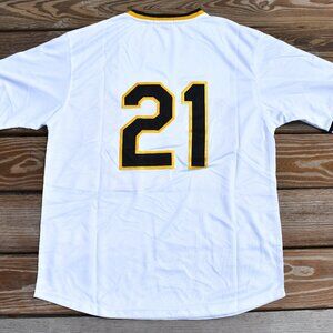 New Roberto Clemente Pittsburgh Pirates White Pinstripe Baseball Jersey Men's